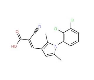 (2Z)-2-cyano-3-[1-(2,3-dichlorophenyl)-2,5-dimethyl-1H-pyrrol-3-yl]acrylic acid - chemical structure image