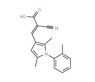 (2Z)-2-cyano-3-[2,5-dimethyl-1-(2-methylphenyl)-1H-pyrrol-3-yl]acrylic acid - chemical structure image