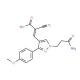 (2Z)-3-[1-(3-amino-3-oxopropyl)-3-(4-methoxyphenyl)-1H-pyrazol-4-yl]-2-cyanoacrylic acid - chemical structure image