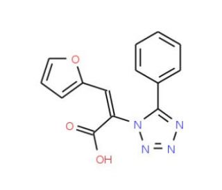 (2Z)-3-(2-furyl)-2-(5-phenyl-1H-tetrazol-1-yl)acrylic acid (CAS 19747-13-8) - chemical structure image