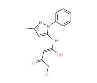 (2Z)-4-chloro-3-hydroxy-N-(3-methyl-1-phenyl-1H-pyrazol-5-yl)but-2-enamide - chemical structure image