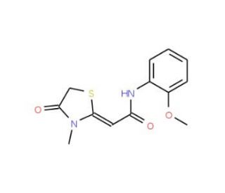 (2Z)-N-(2-methoxyphenyl)-2-(3-methyl-4-oxo-1,3-thiazolidin-2-ylidene)acetamide - chemical structure image