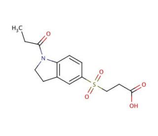 3-[(1-Propionyl-2,3-dihydro-1H-indol-5-yl)-sulfonyl]propanoic acid - chemical structure image