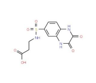 3-{[(2,3-Dioxo-1,2,3,4-tetrahydroquinoxalin-6-yl)-sulfonyl]amino}propanoic acid - chemical structure image