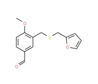 3-{[(2-Furylmethyl)thio]methyl}-4-methoxybenzaldehyde - chemical structure image
