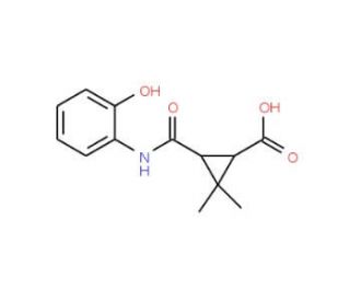3-{[(2-Hydroxyphenyl)amino]carbonyl}-2,2-dimethylcyclopropanecarboxylic acid - chemical structure image