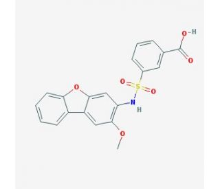 3-{[(2-methoxydibenzo[b,d]furan-3-yl)amino]sulfonyl}benzoic acid - chemical structure image