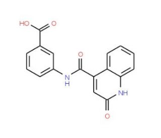 3-{[(2-oxo-1,2-dihydroquinolin-4-yl)carbonyl]amino}benzoic acid - chemical structure image