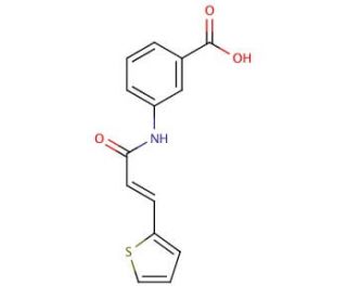 3-[(2E)-3-(thiophen-2-yl)prop-2-enamido]benzoic acid - chemical structure image