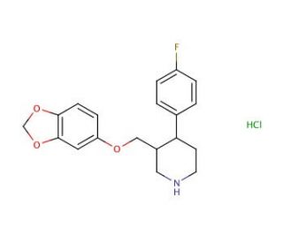 3-[(2H-1,3-benzodioxol-5-yloxy)methyl]-4-(4-fluorophenyl)piperidine hydrochloride - chemical structure image