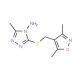 3-{[(3,5-Dimethylisoxazol-4-yl)methyl]thio}-5-methyl-4H-1,2,4-triazol-4-amine - chemical structure image