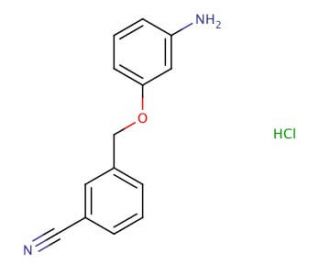 3-[(3-aminophenoxy)methyl]benzonitrile hydrochloride - chemical structure image