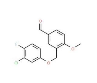 3-[(3-Chloro-4-fluorophenoxy)methyl]-4-methoxybenzaldehyde - chemical structure image