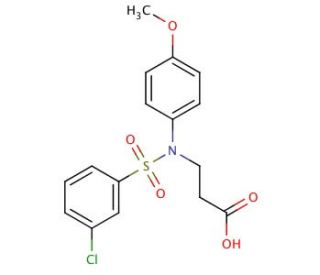 3-[(3-Chloro-benzenesulfonyl)-(4-methoxy-phenyl)-amino]-propionic acid - chemical structure image