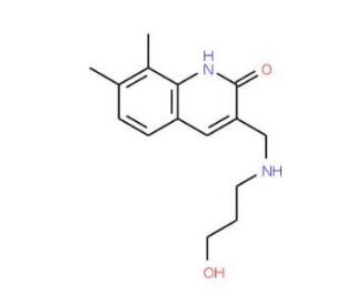 3-[(3-Hydroxy-propylamino)-methyl]-7,8-dimethyl-1H-quinolin-2-one - chemical structure image