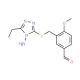 3-{[(4-Amino-5-ethyl-4H-1,2,4-triazol-3-yl)thio]-methyl}-4-methoxybenzaldehyde - chemical structure image