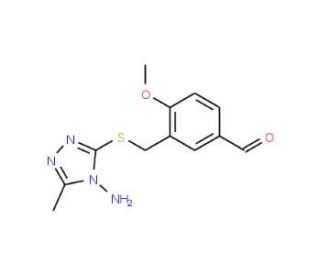 3-{[(4-Amino-5-methyl-4H-1,2,4-triazol-3-yl)thio]-methyl}-4-methoxybenzaldehyde - chemical structure image