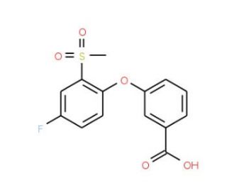 3-[(4-Fluoro-2-methylsulfonyl)phenoxy]benzoic acid - chemical structure image