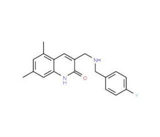 3-[(4-Fluoro-benzylamino)-methyl]-5,7-dimethyl-1H-quinolin-2-one - chemical structure image