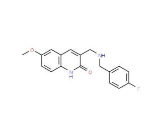 3-[(4-Fluoro-benzylamino)-methyl]-6-methoxy-1H-quinolin-2-one - chemical structure image