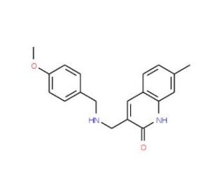 3-[(4-Methoxy-benzylamino)-methyl]-7-methyl-1H-quinolin-2-one - chemical structure image
