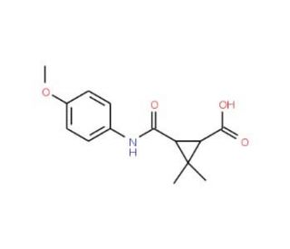 3-{[(4-Methoxyphenyl)amino]carbonyl}-2,2-dimethylcyclopropanecarboxylic acid - chemical structure image