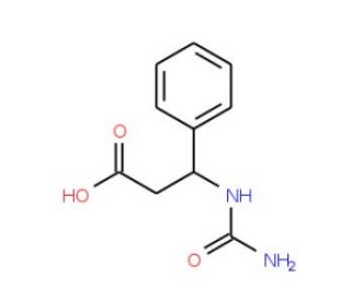 3-[(aminocarbonyl)amino]-3-phenylpropanoic acid - chemical structure image