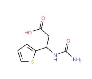 3-[(aminocarbonyl)amino]-3-thien-2-ylpropanoic acid - chemical structure image