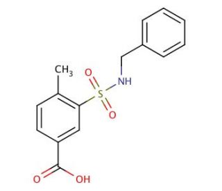 3-[(benzylamino)sulfonyl]-4-methylbenzoic acid - chemical structure image