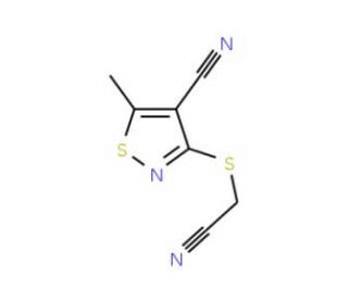 3-[(Cyanomethyl)sulfanyl]-5-methyl-4-isothiazolecarbonitrile - chemical structure image