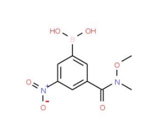 3-[(N-Methoxy-N-methylamino)carbonyl]-5-nitrobenzeneboronic acid (CAS 871332-84-2) - chemical structure image