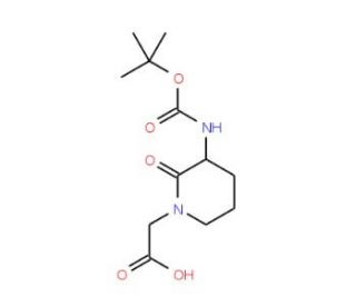 {3-[(tert-Butoxycarbonyl)amino]-2-oxopiperidin-1-yl}acetic acid (CAS 74411-97-5) - chemical structure image
