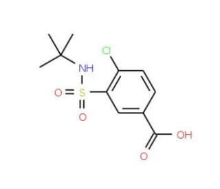 3-[(tert-butylamino)sulfonyl]-4-chlorobenzoic acid (CAS 59815-50-8) - chemical structure image