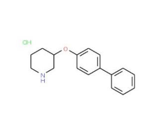 3-([1,1&prime;-Biphenyl]-4-yloxy)piperidinehydrochloride - chemical structure image