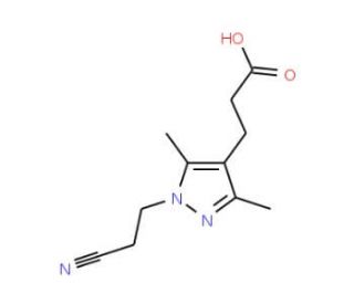 3-[1-(2-cyanoethyl)-3,5-dimethyl-1H-pyrazol-4-yl]propanoic acid - chemical structure image