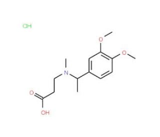 3-{[1-(3,4-Dimethoxy-phenyl)-ethyl]-methyl-amino}-propionic acid hydrochloride - chemical structure image