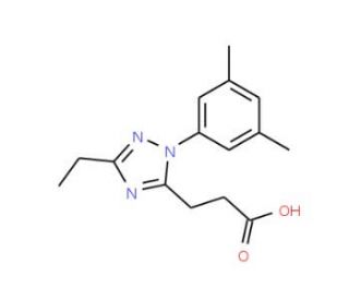 3-[1-(3,5-Dimethylphenyl)-3-ethyl-1H-1,2,4-triazol-5-yl]propanoic acid - chemical structure image