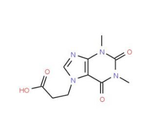 3-(1,3-Dimethyl-2,6-dioxo-1,2,3,6-tetrahydro-purin-7-yl)-propionic acid (CAS 17781-08-7) - chemical structure image