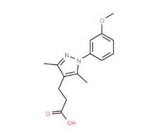 3-[1-(3-methoxyphenyl)-3,5-dimethyl-1H-pyrazol-4-yl]propanoic acid - chemical structure image