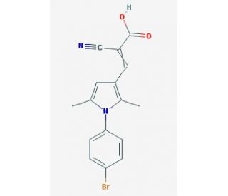 3-[1-(4-bromophenyl)-2,5-dimethyl-1H-pyrrol-3-yl]-2-cyanoacrylic acid - chemical structure image
