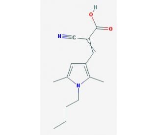 3-(1-butyl-2,5-dimethyl-1H-pyrrol-3-yl)-2-cyanoacrylic acid - chemical structure image