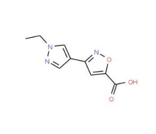 3-(1-Ethyl-1H-pyrazol-4-yl)-isoxazole-5-carboxylic acid - chemical structure image