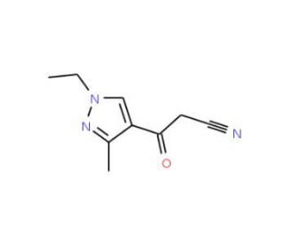 3-(1-Ethyl-3-methyl-1H-pyrazol-4-yl)-3-oxo-propionitrile - chemical structure image