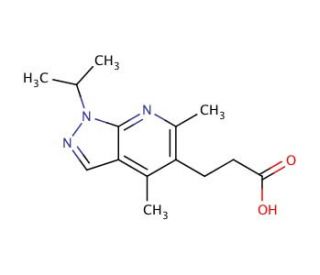 3-(1-isopropyl-4,6-dimethyl-1H-pyrazolo[3,4-b]pyridin-5-yl)propanoic acid - chemical structure image
