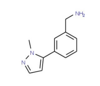 3-(1-Methyl-1H-pyrazol-5-yl)benzylamine (CAS 934570-45-3) - chemical structure image
