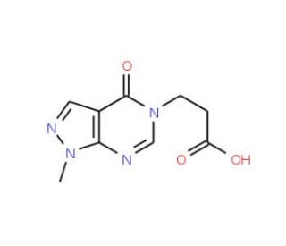 3-(1-Methyl-4-oxo-1,4-dihydro-pyrazolo[3,4-d]-pyrimidin-5-yl)-propionic acid - chemical structure image