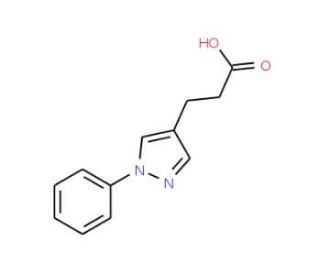 3-(1-phenyl-1H-pyrazol-4-yl)propanoic acid (CAS 100142-73-2) - chemical structure image