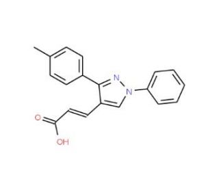 3-(1-Phenyl-3-p-tolyl-1H-pyrazol-4-yl)-acrylic acid (CAS 108446-74-8) - chemical structure image