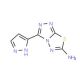 3-(1H-Pyrazol-5-yl)[1,2,4]triazolo[3,4-b][1,3,4]-thiadiazol-6-amine - chemical structure image