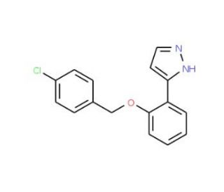 3-{2-[(4-Chlorobenzyl)oxy]phenyl}-1H-pyrazole - chemical structure image